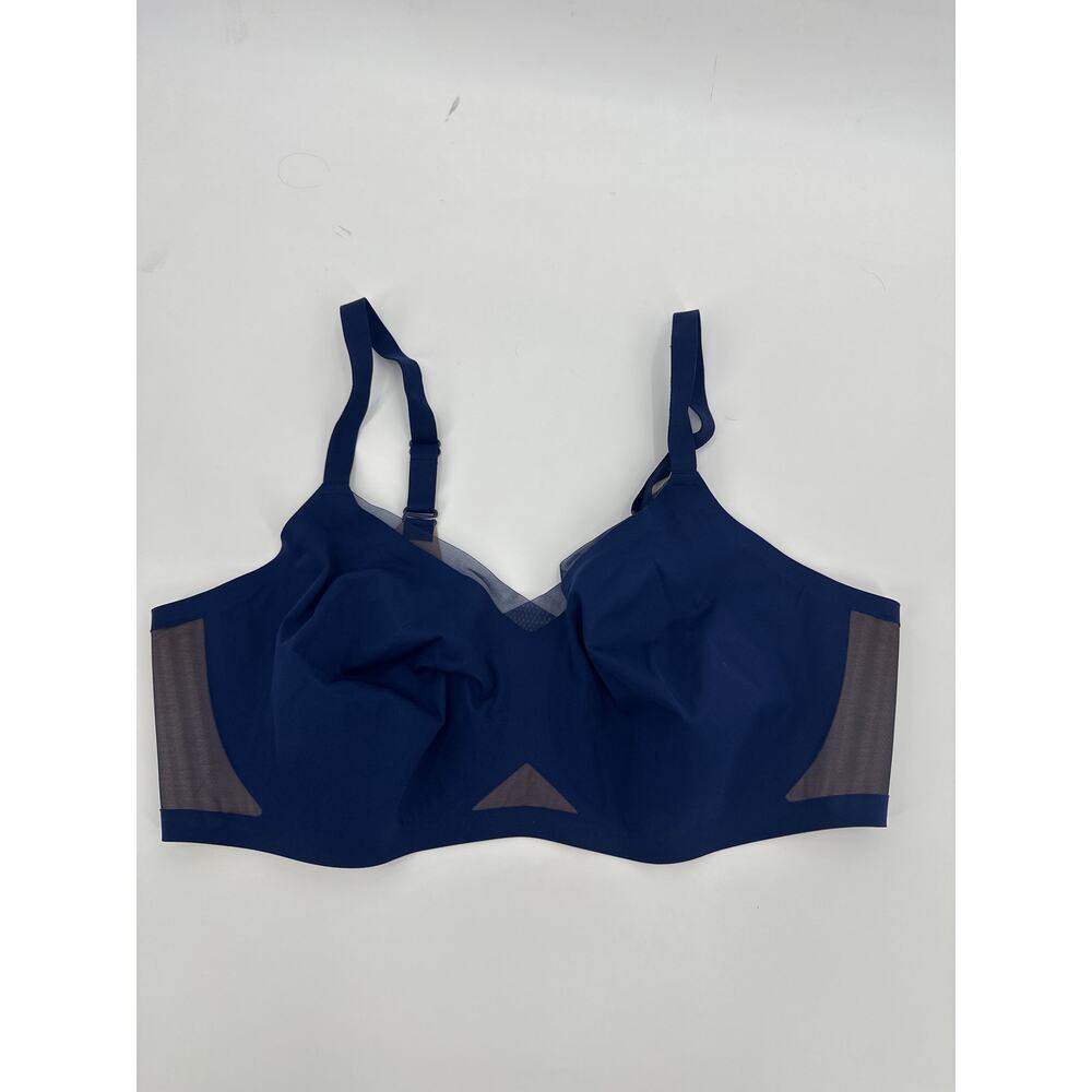 Honeylove Crossover Wireless Bra Navy Blue Size 3X 44 DD(E)/DDD(F)